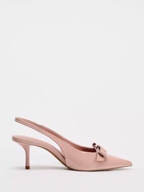 NWT Women's Pink Slingback Pointed-Toe Kitten Heel Pumps